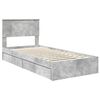 vidaXL Letto con Contenitore con testiera Grigio cemento 90 x 200 cm