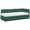 vidaXL Struttura Letto Angolare con Materasso 2 pcs Verde Velluto