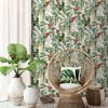 DUTCH WALLCOVERINGS Carta da Parati Uccelli Tropicali Bianco e Verde