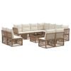vidaXL Set Divano da Giardino 12 pcs Beige polyrattan