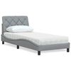 vidaXL Letto con Materasso Grigio Chiaro 80x200 cm in Tessuto