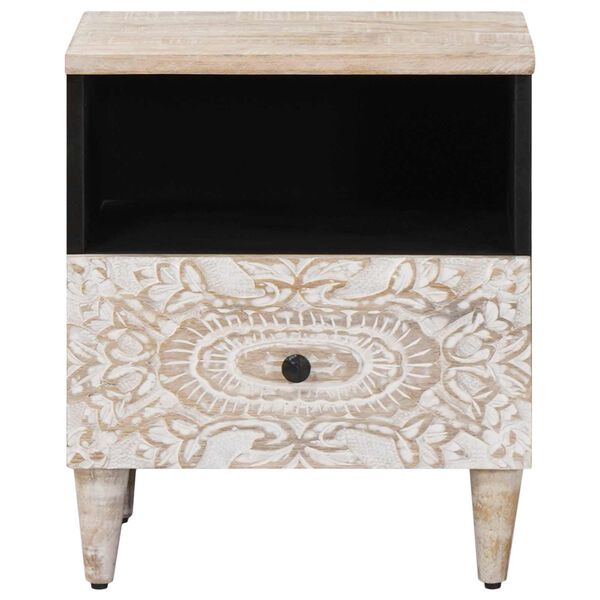 vidaXL Mobiletto da Letto con cassetto Bianco 40 x 33 x 46 cm