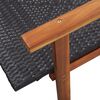 vidaXL Lettino Prendisole Polyrattan e Legno Massello di Acacia Nero