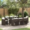 vidaXL Set da Pranzo per Giardino con cuscino 9 pcs Marrone polyrattan