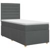 vidaXL Letto box spring con materasso Grigio Scuro Singolo Tessuto