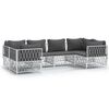vidaXL Set Salotto da Giardino 6 pz con Cuscini in Acciaio Bianco