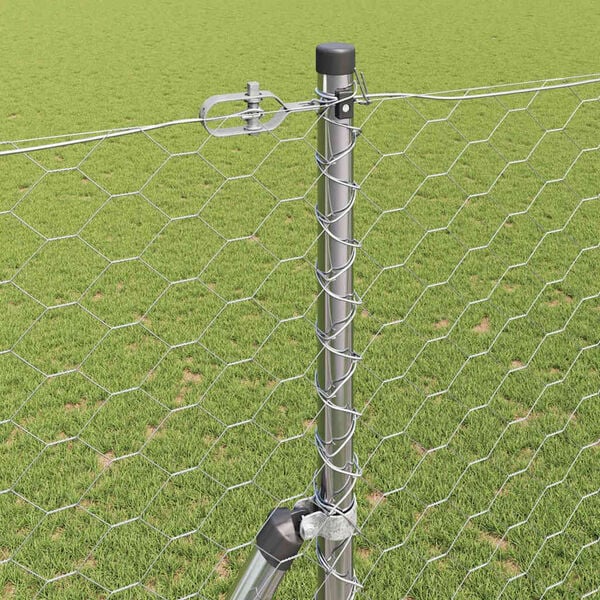 vidaXL Palo della recinzione Argento 25 x 1,6 m (maglia 50 mm) Acciaio