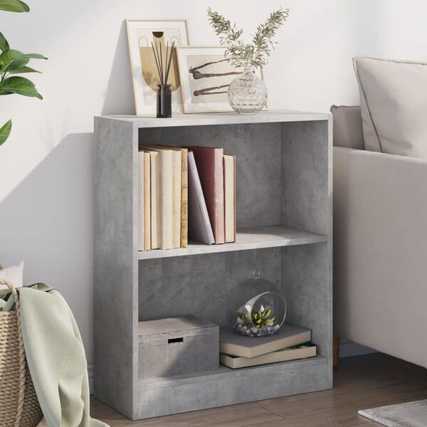 vidaXL Libreria Grigio Cemento 60x24x76 cm in Legno Multistrato