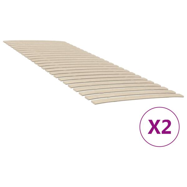vidaXL Doghe di ricambio per letto con 48 doghe 2 pz 80x200 cm