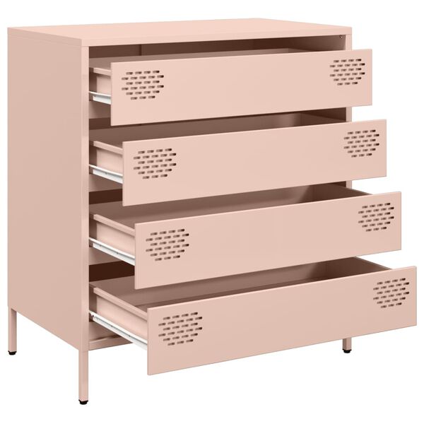 vidaXL Credenza Rosa 68x39x73,5 cm in Acciaio Laminato a Freddo