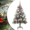 vidaXL Albero di Natale artificiale Verde e bianco 150 cm