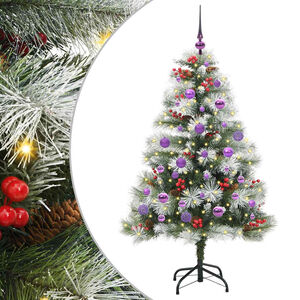 vidaXL Albero di Natale artificiale Verde e bianco 150 cm