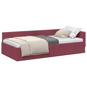 vidaXL Cornice del letto ad angolo Rosso Vino 80 cm x 200 cm Velluto