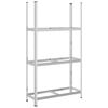 vidaXL Ripiano per Pneumatici a 3 Strati Argento 110x40x200 cm Acciaio