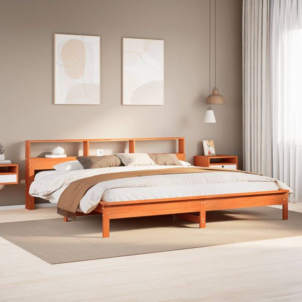 vidaXL Letto senza Materasso Marrone Cera 180x200 cm in Legno di Pino