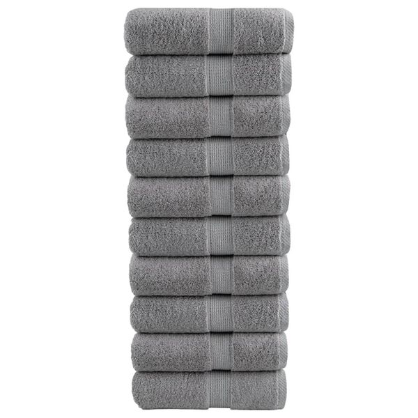 vidaXL Asciugamani Premium SOLUND 10 pz Grigio 30x30 cm 600 g/m&sup2;