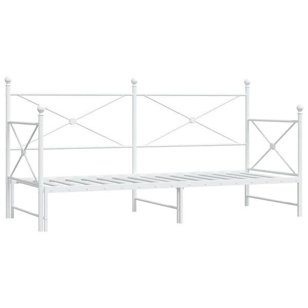 vidaXL Divano Letto Estraibile senza Materasso Bianco 90x190cm Acciaio