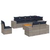 vidaXL Set Divani da Giardino 9 pz con Cuscini Grigio in Polyrattan