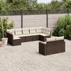 vidaXL Set Divani da Giardino 9pz con Cuscini Marrone in Polyrattan