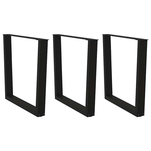 vidaXL Gambe per tavolo da pranzo a forma di V 3 pz nere 90x(72-73,3) cm in acciaio