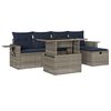 vidaXL Set Divani da Giardino 6 pz con Cuscini Grigio in Polyrattan