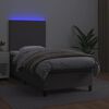vidaXL Giroletto Molle con Materasso e LED Grigio 90x200cm Similpelle
