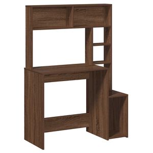 vidaXL Scrivania Mensole Rovere Marrone 100x45x140cm Legno Multistrato