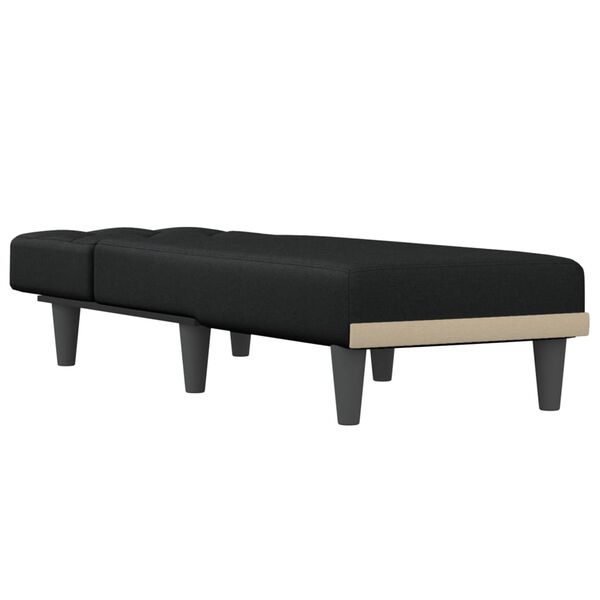 vidaXL Chaise Longue in Tessuto Nero