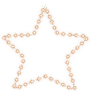 vidaXL Figura Stella Natalizia con 48 LED Bianco Caldo 56 cm