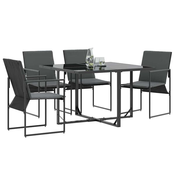 vidaXL Sedie da giardino 4 pcs Nero e antracite 50.5 x 59 x 81.5 cm