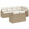 vidaXL Set Divano da Giardino 7 pz Beige e Bianco polyrattan