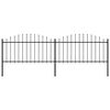 vidaXL Recinzione da Giardino con Punta a Lancia in Acciaio 337x150 cm Nero