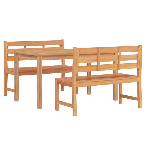 vidaXL Set da Pranzo per Giardino 3 pz in Legno Massello di Teak