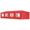 vidaXL Tenda Party 1200 x 300 x 255 cm Rosso PE e Acciaio