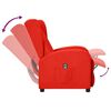 vidaXL Poltrona Wing Back Elettrica Reclinabile Rossa in Similpelle