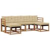 vidaXL Set di divani da esterno con cuscino 6 pcs Naturale e Beige