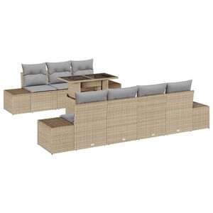 vidaXL Set Divano da Giardino con cuscino 8 pcs Beige e Grigio Chiaro