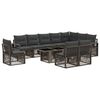 vidaXL Set Divano da Giardino 11 pz Grigio e Grigio Scuro polyrattan