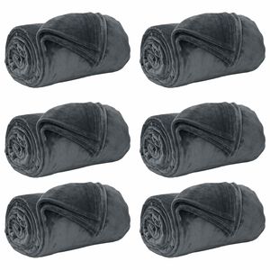 vidaXL Coperte da Pile 6 pz Grigio Scuro 150 x 200 cm 4.68 kg Panno