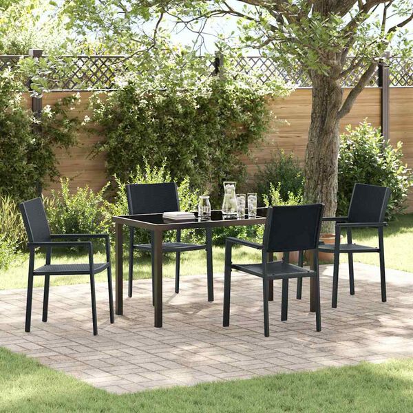 vidaXL Set da Pranzo per Giardino 5 pcs Nero