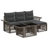 vidaXL Set Divano da Giardino 5 pz Grigio e Grigio Scuro polyrattan