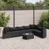 vidaXL Set Divani da Giardino con Cuscini 8 pz Nero in Polyrattan