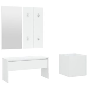 vidaXL Set di Mobili da Corridoio Bianco in Legno Multistrato