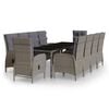 vidaXL Set Pranzo da Giardino 11pz in Polyrattan Grigio