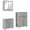 vidaXL Set di mobili per il bagno 3 pz Grigio Sonoma