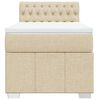 vidaXL Giroletto a Molle con Materasso Crema 90x200 cm inTessuto