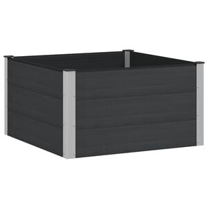vidaXL Letto rialzato da giardino Nero 100 x 100 x 54 cm
