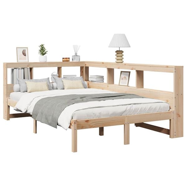 vidaXL Letto Libreria senza Materasso 120x190cm Legno Massello di Pino