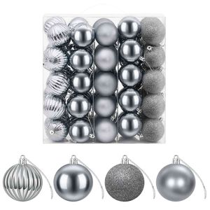 vidaXL Set di Palline di Natale 75 pz Grigio 6 cm Polistirolo