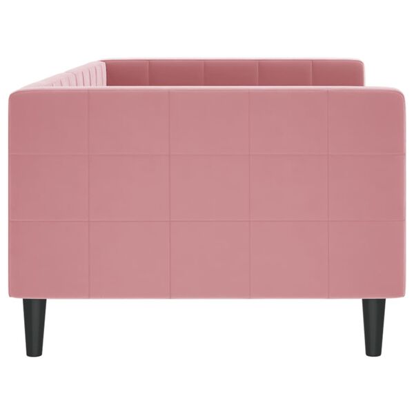 vidaXL Letto da Giorno Rosa 90x200 cm in Velluto